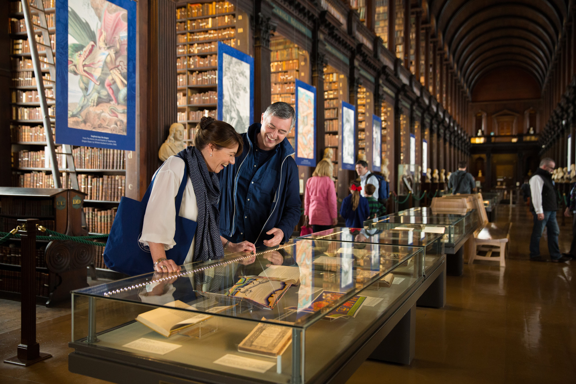 Ireland Dublin Trinity College Library Interior With People Iv