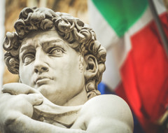 Italy Florence David Statue Face Italian Flag