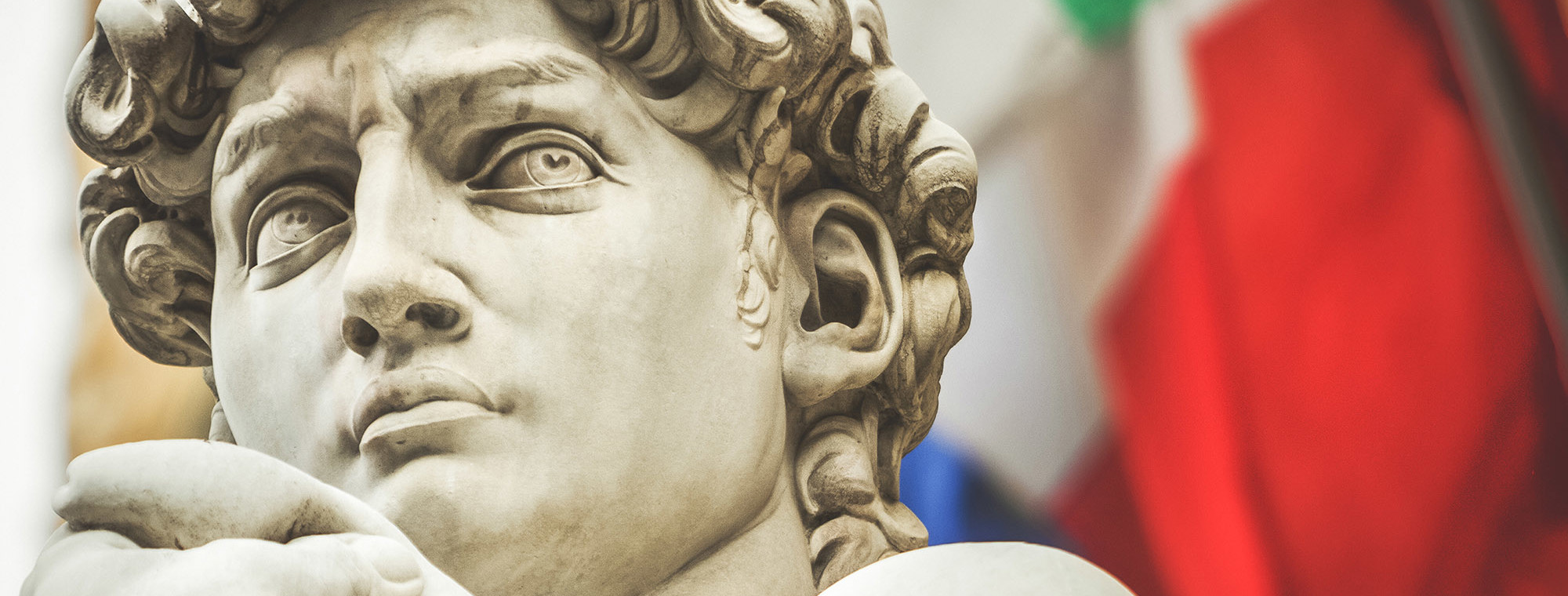 Italy Florence David Statue Face Italian Flag