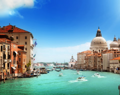 Italy Venice Grand Canal Blue Sky And Turquoise Water