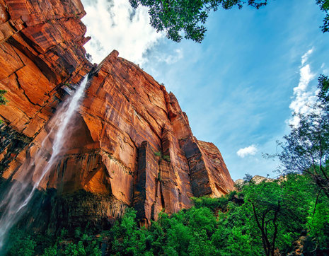 Usa Yosemite Waterfall Blue Sky