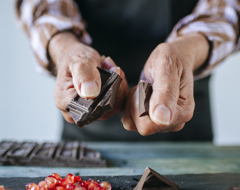 Chocolate World History Man Hands Break Bar Berries Expert Travel Advice Food Drink