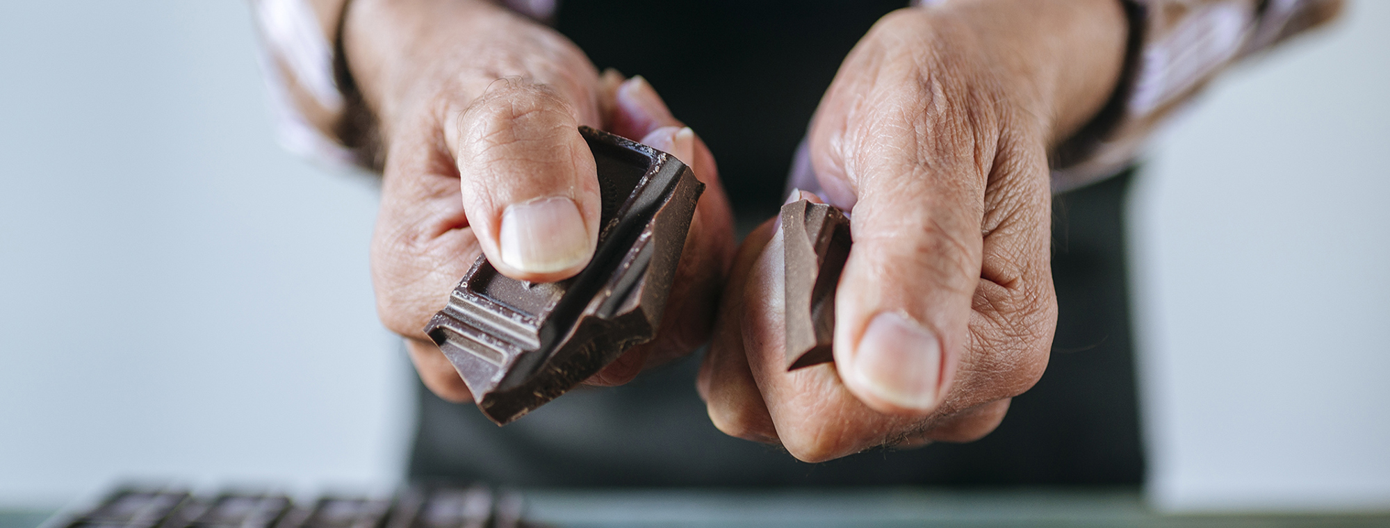 Chocolate World History Man Hands Break Bar Berries Expert Travel Advice Food Drink