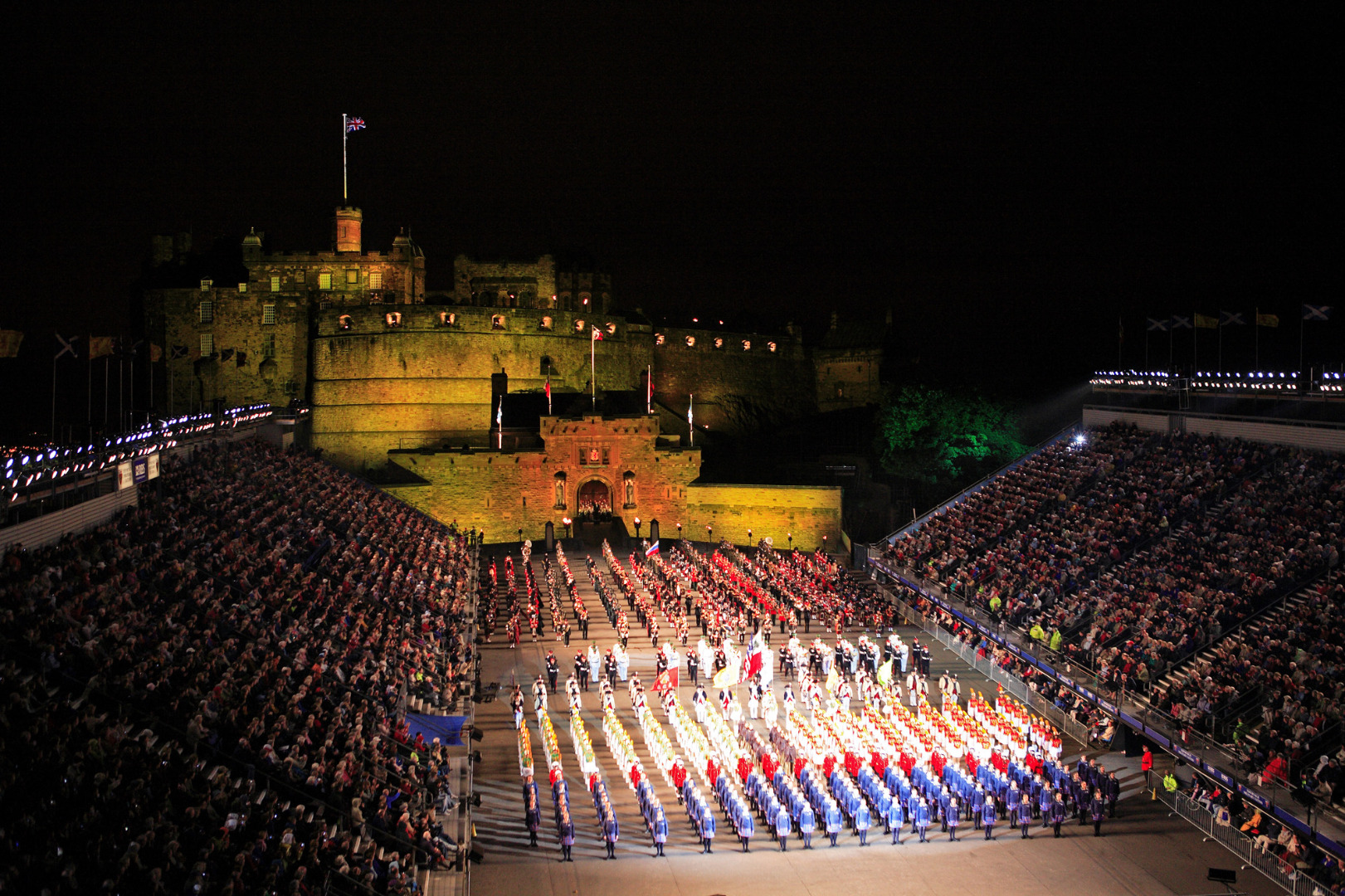 Scotland Edinburgh Castle Military Tattoo At Night