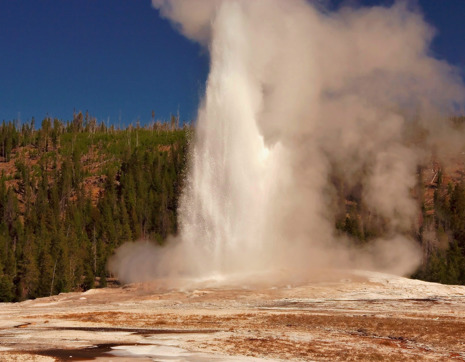 Usa Wyoming Yellowstone National Park Old Faithful