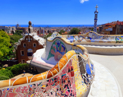Spain Barcelona Guell Park Gaudi Mosaic Colorful City Cityscape Expert