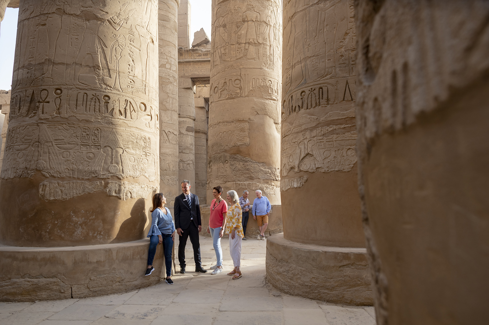 Egypt Karnak Temple Luxor Guests Travel Director Guided Vacation Egyptologist Pyramids