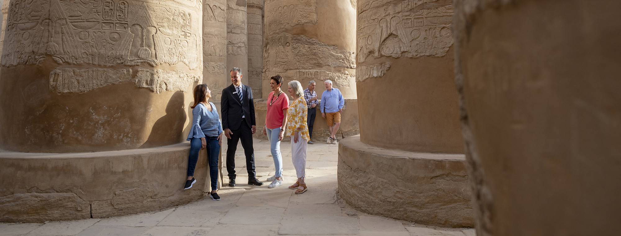 Egypt Karnak Temple Luxor Guests Travel Director Guided Vacation Egyptologist Pyramids