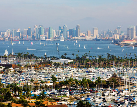 Usa California San Diego Harbor City View