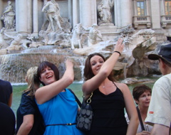 Rome Italy Mom And Jenna Coins In Trevi Fountain