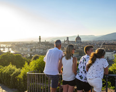 Italy Florence Family Cityscape Sun Rearview