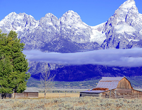 Usa Grand Teton National Park Mountains Cabin