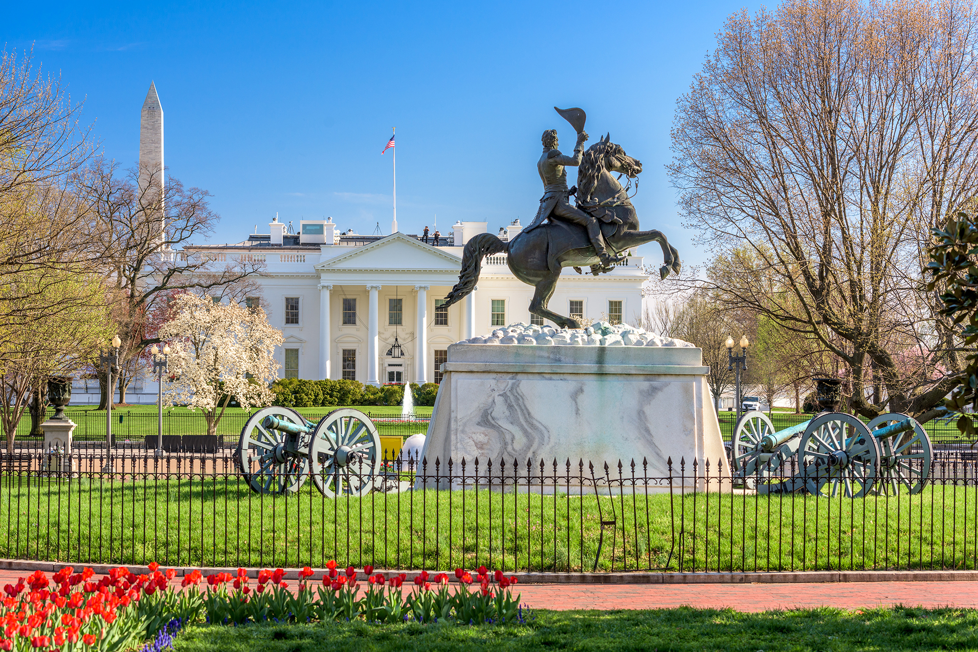 Usa White House Andrew Jackson Statue Horse Washington Dc