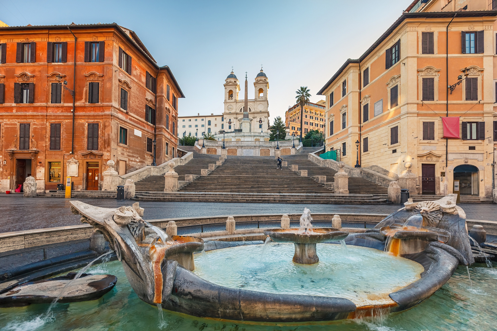 Italy Rome Spanish Steps View From Fountain At Bottom