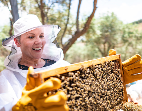 Expert Mtm Make Travel Matter Treadright Greece Delphi Woman Honeycomb Beekeeping At Moka Honey Experience Travel Advice Respsonsible