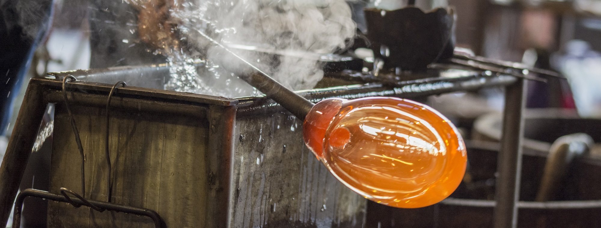 Italy Venice Murano Glass Workshop Glassblower Steam Venitan Glass