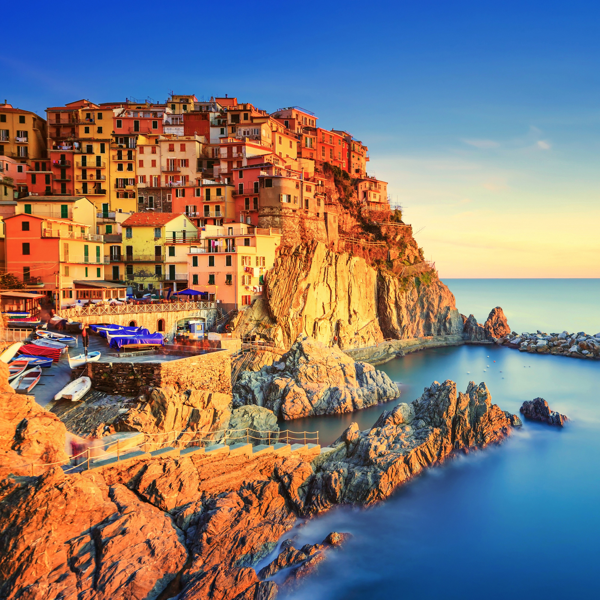 Italy Cinque Terra Vernazza Square